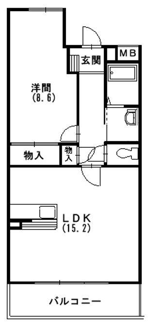 アムール住吉(1LDK/4階)の間取り写真