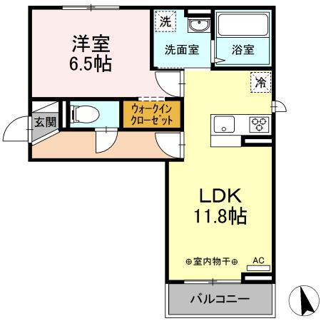 サクラリア(1LDK/3階)の間取り写真