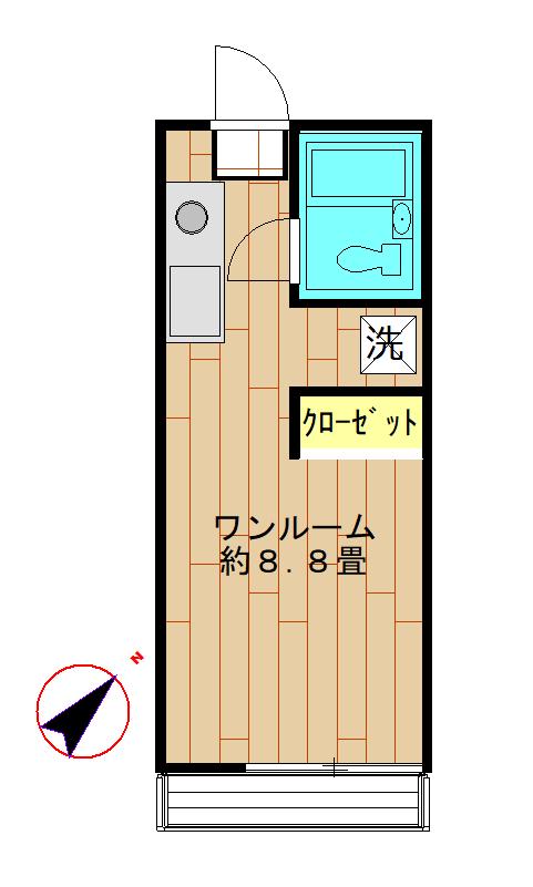 フォーブル鎌倉(ワンルーム/2階)の間取り写真
