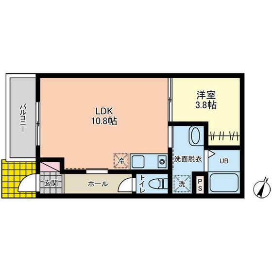 VILLA POIRE(1LDK/1階)の間取り写真