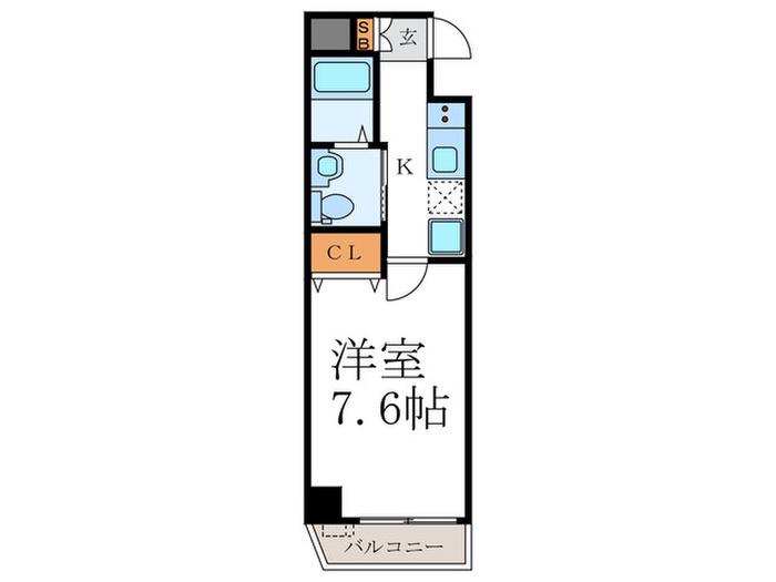 K CASA大宮(1K/2階)の間取り写真