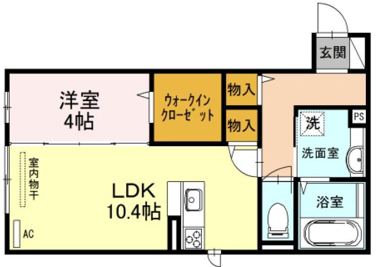 BRAMA甲東(1LDK/2階)の間取り写真