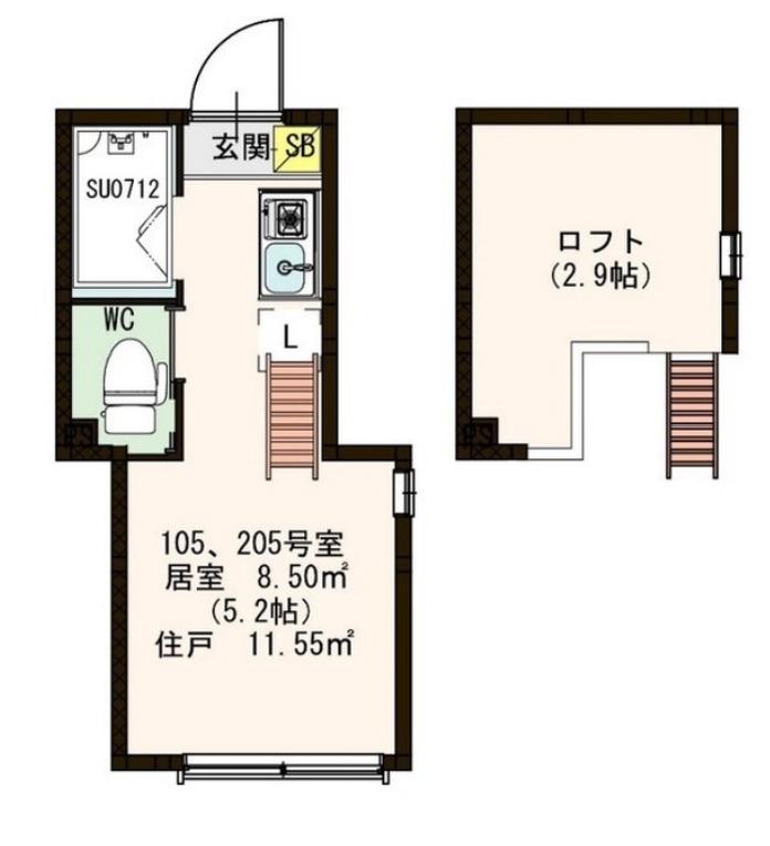 セラ上池袋(ワンルーム/1階)の間取り写真