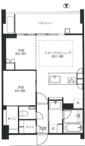 プレミスト代々木大山(2LDK/6階)の間取り写真