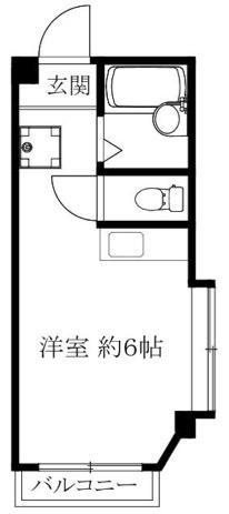 ボヌール里中(ワンルーム/2階)の間取り写真