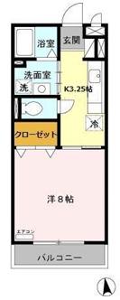 BAY HOUSE(1K/2階)の間取り写真