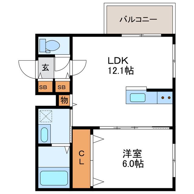 DIOGRACIA SOEN ディオグラシア桑園(1LDK/2階)の間取り写真