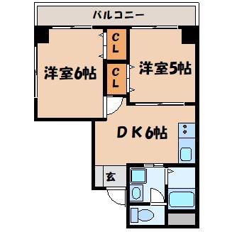 ADD10(2DK/4階)の間取り写真