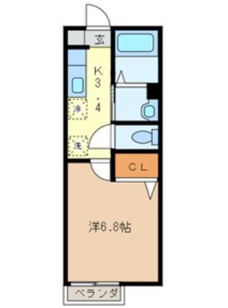 栗原ハイツA(1K/1階)の間取り写真