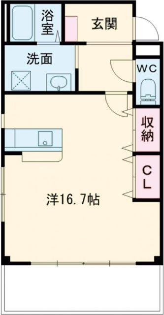 アールズコート(ワンルーム/2階)の間取り写真