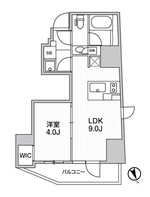 ザ・パークハビオ品川戸越(1LDK/3階)の間取り写真