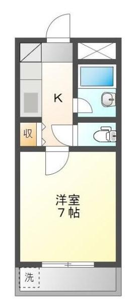 フィール1番館(1K/3階)の間取り写真