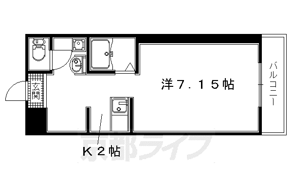 キャッスル京都南(1K/5階)の間取り写真