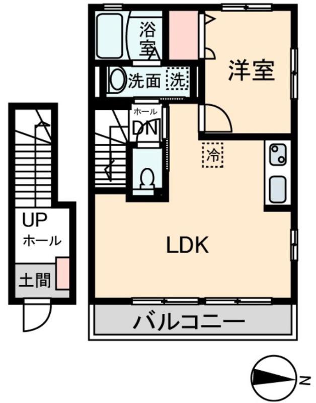 メゾン華(1LDK/2階)の間取り写真