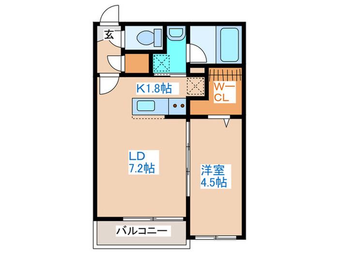 レジデンス菊水(1LDK/2階)の間取り写真