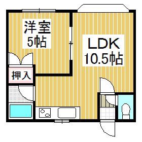 ドリームハウス(1LDK/3階)の間取り写真