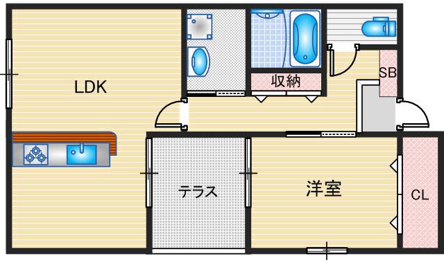 A&Gビル(1LDK/2階)の間取り写真