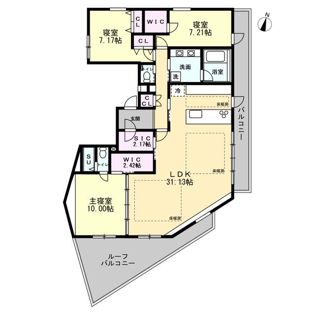 ANQI神宮前(3LDK/3階)の間取り写真