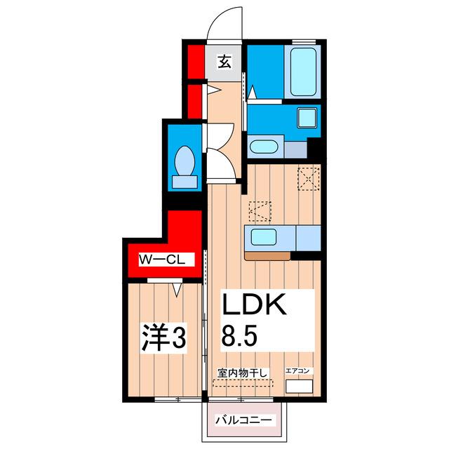 ミヤルーム(1LDK/1階)の間取り写真