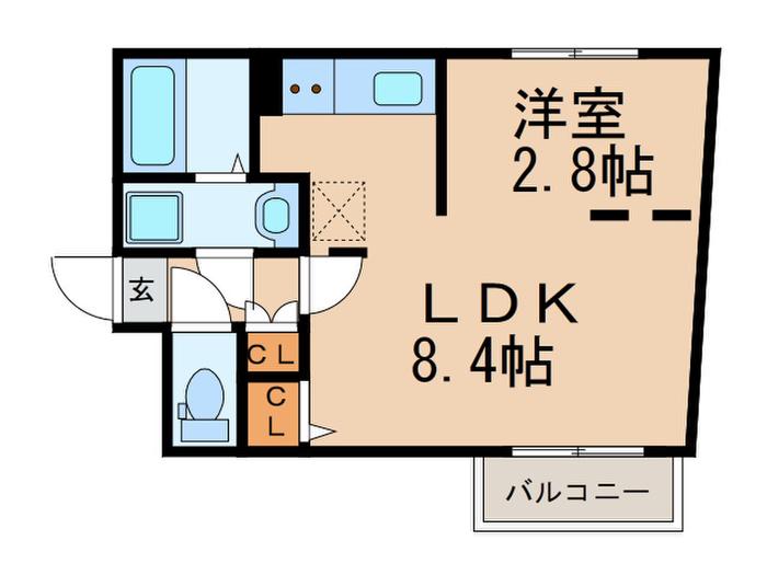 ブランシェ博多住吉(1LDK/1階)の間取り写真