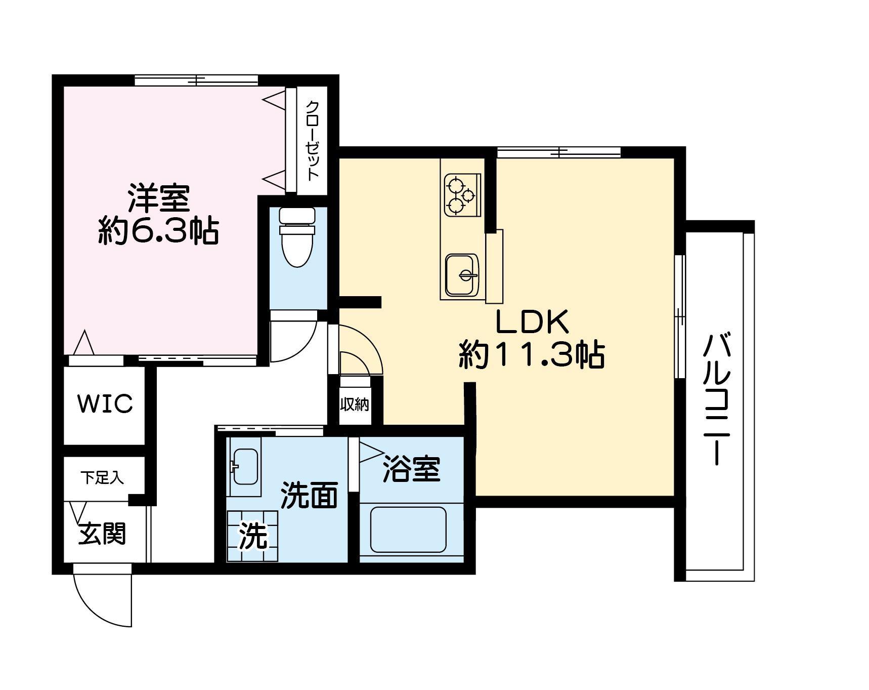 SUN MALL3(1LDK/3階)の間取り写真