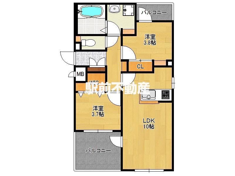 FRATRES TAKESHITAEKI(2LDK/2階)の間取り写真