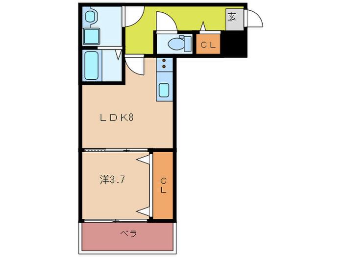 NONO 和白東(1LDK/2階)の間取り写真