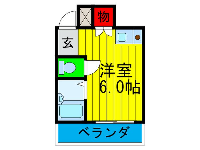 ペントハウス21(ワンルーム/3階)の間取り写真