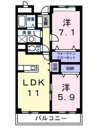 プラムガーデン(2LDK/2階)の間取り写真