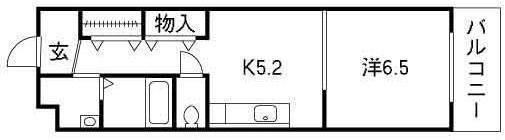COCO新屋敷(1DK/1階)の間取り写真