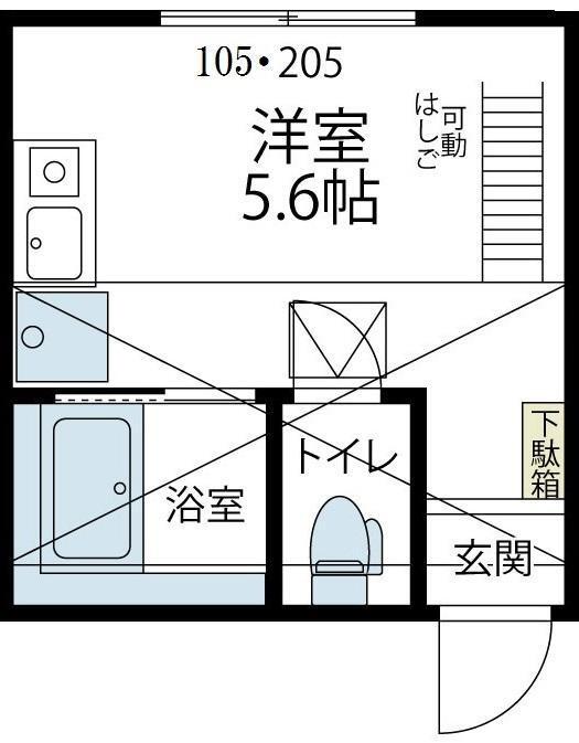 ジーエータウン川崎大師(ワンルーム/2階)の間取り写真