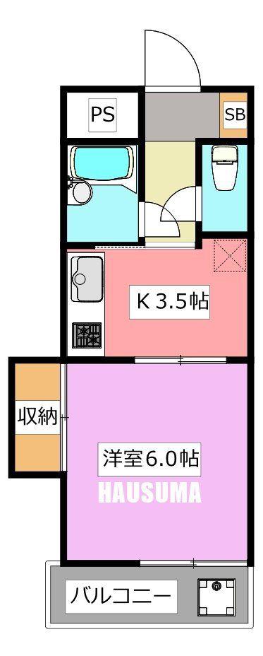 セントラルハイツ(1K/1階)の間取り写真