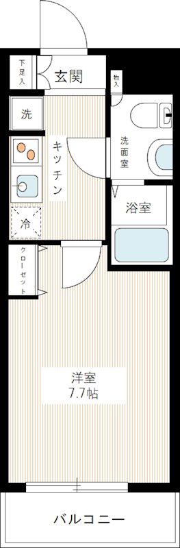 ファーストコート赤羽(1K/2階)の間取り写真