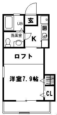 シルヴァンスクエア(1K/2階)の間取り写真