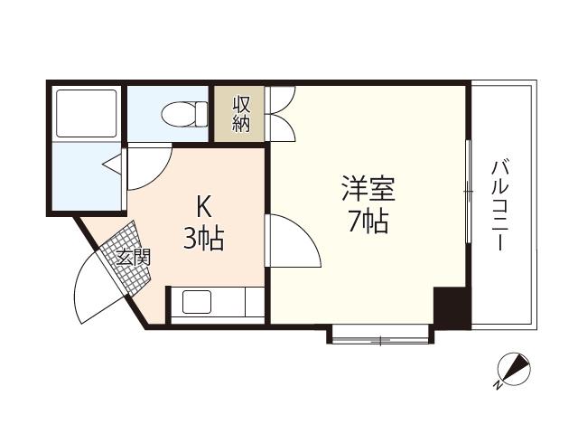 スタープラザ白島中町(1K/6階)の間取り写真