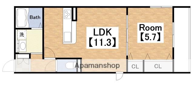 ハイムメゾン東住吉(1LDK/1階)の間取り写真