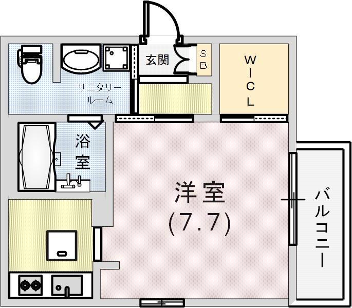ブルーメゾンII(1K/1階)の間取り写真