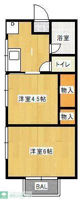 瑞穂コーポ(2K/2階)の間取り写真
