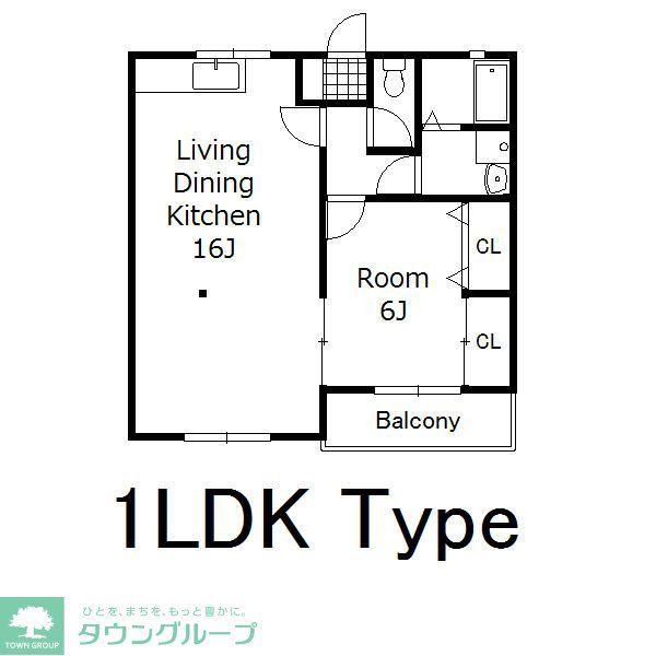 ヴィレッジ川浦(1LDK/2階)の間取り写真