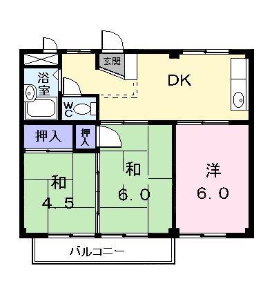 ファミールコート美和(3DK/2階)の間取り写真
