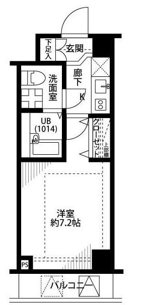 プレール・ドゥーク亀戸(1K/3階)の間取り写真
