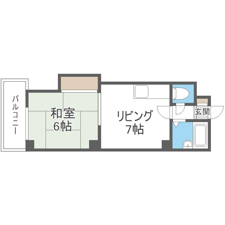 サニコート大畑(1DK/3階)の間取り写真
