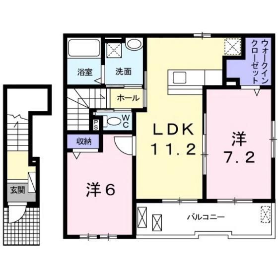 R・SグランツIII(2LDK/2階)の間取り写真