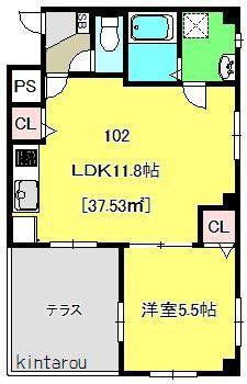 ルクロ要町(1LDK/1階)の間取り写真