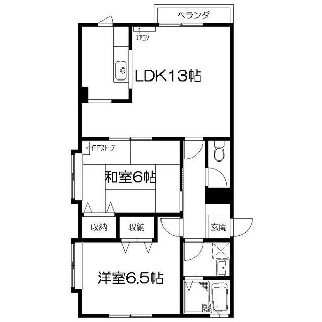 ステータス長根(2LDK/1階)の間取り写真
