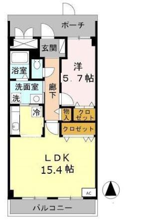 エルロード住吉6号館(1LDK/1階)の間取り写真
