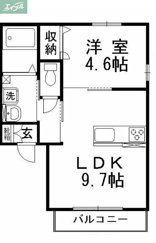 ハイムSAKURA(1LDK/1階)の間取り写真