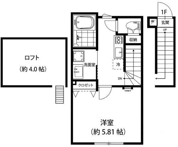 モンテグラン(1K/2階)の間取り写真