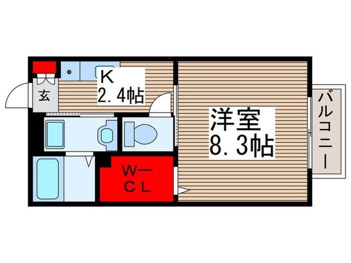 イーグル(1K/2階)の間取り写真
