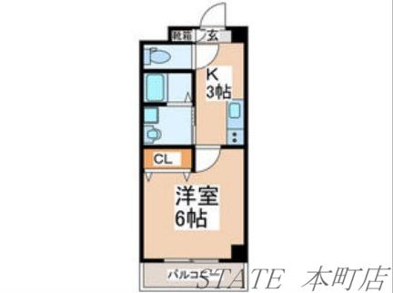 FAPART吉野(1K/4階)の間取り写真
